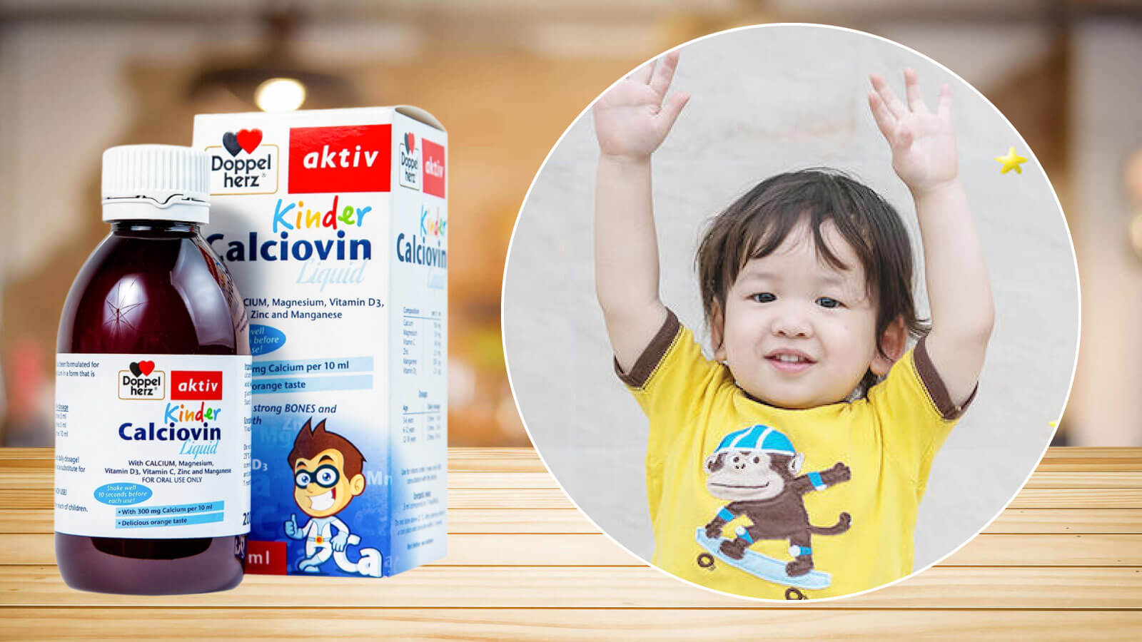 Siro Canxi D3 cho trẻ Kinder Calciovin Liquid