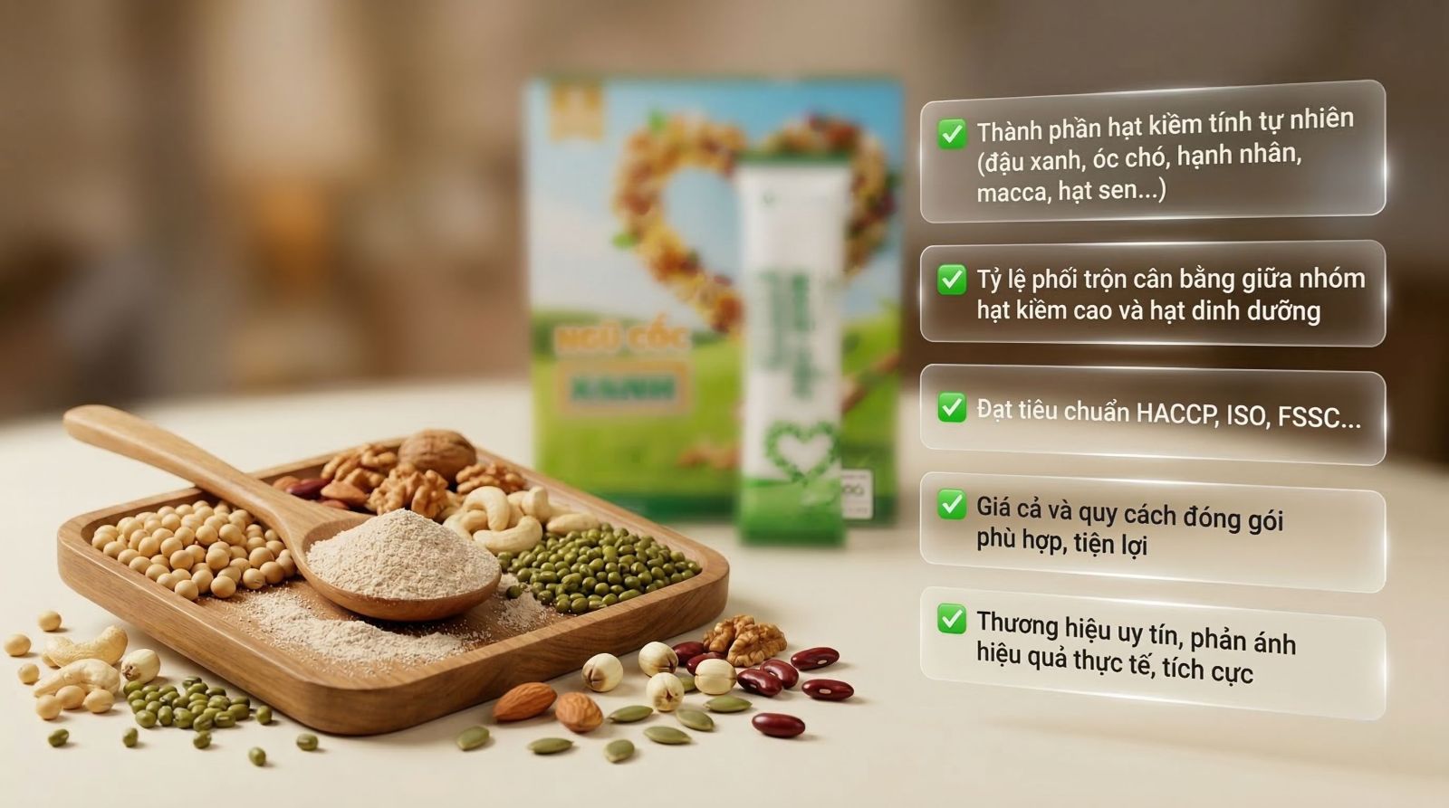 Ngũ cốc nội tiết tạo kiềm tốt cần đảm bảo các tiêu chí cốt lõi