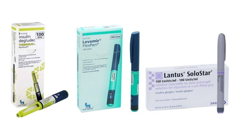 Các sản phẩm bút tiêm Insulin tác dụng chậm, kéo dài.