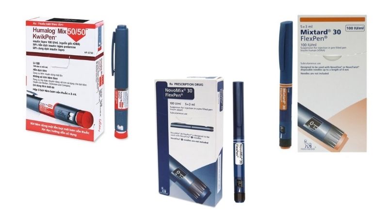 Các sản phẩm bút tiêm Insulin trộn, hỗn hợp.