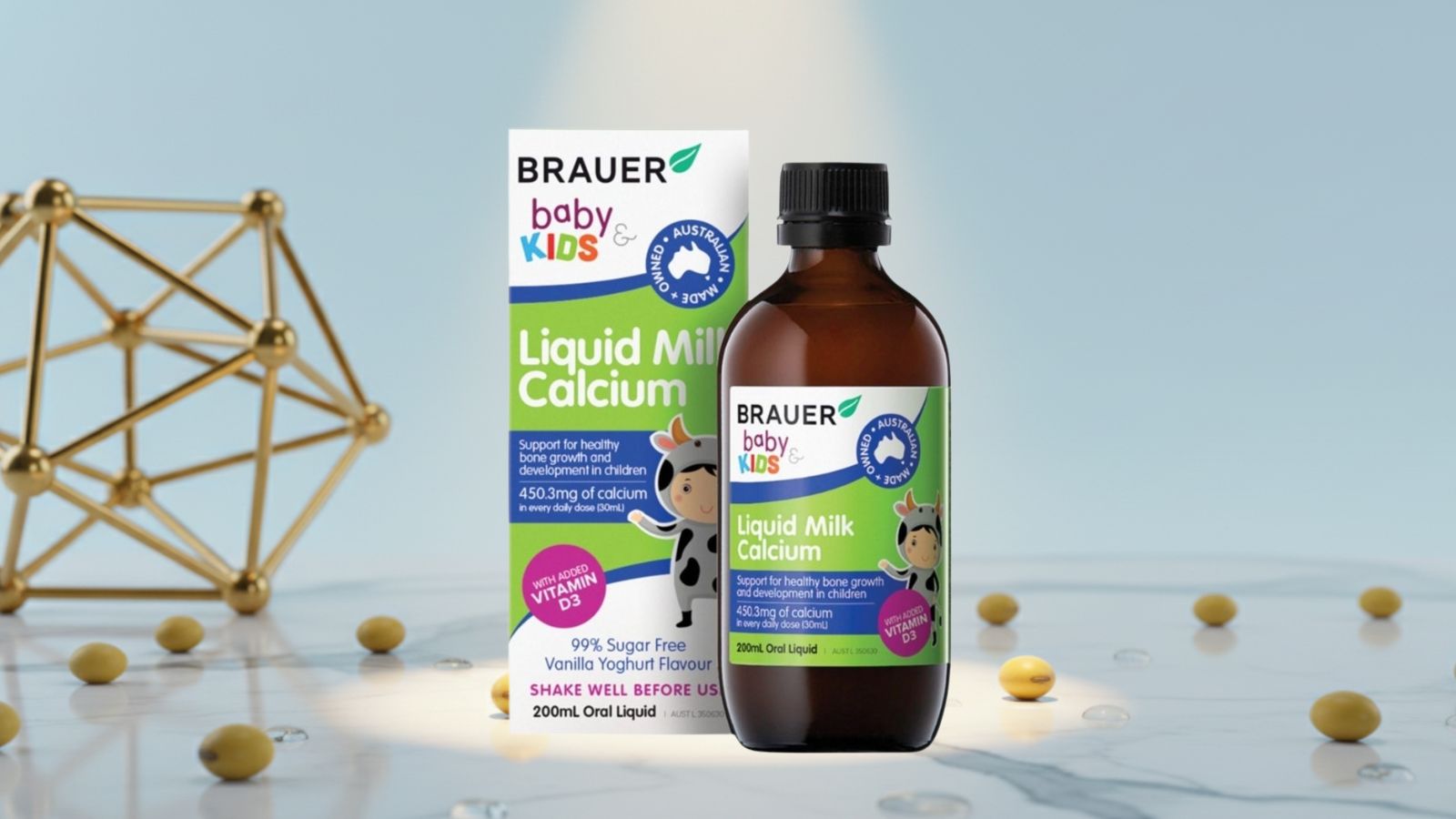 Brauer Baby & Kids Liquid Milk Calcium l&agrave; d&ograve;ng canxi đến từ &Uacute;c