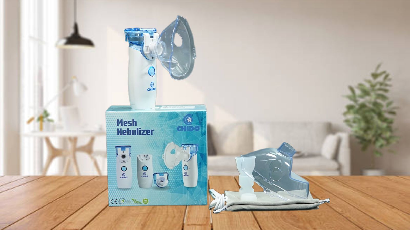 Máy xông mũi họng điện dung cầm tay CHIDO YS-31 sử dụng nguồn điện linh hoạt