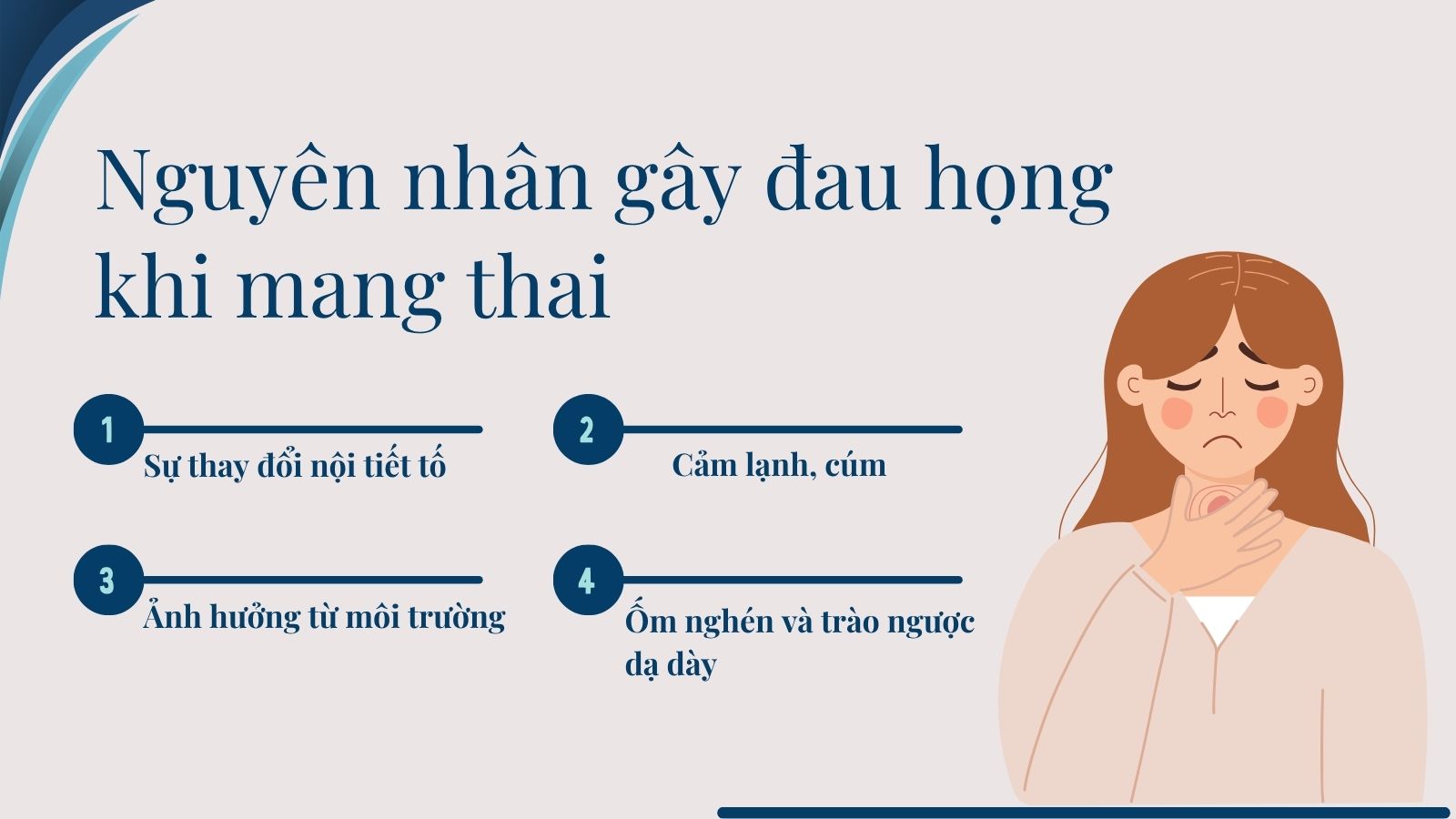 Đau họng ở bà bầu có thể do nhiều nguyên nhân khác nhau