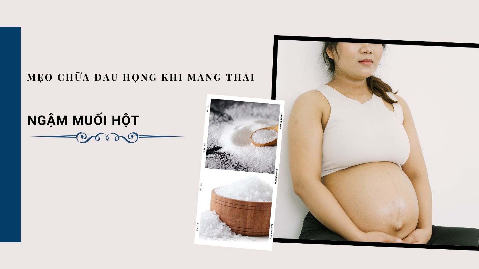 Ngậm muối hột là cách trị đau họng cho bà bầu hiệu quả