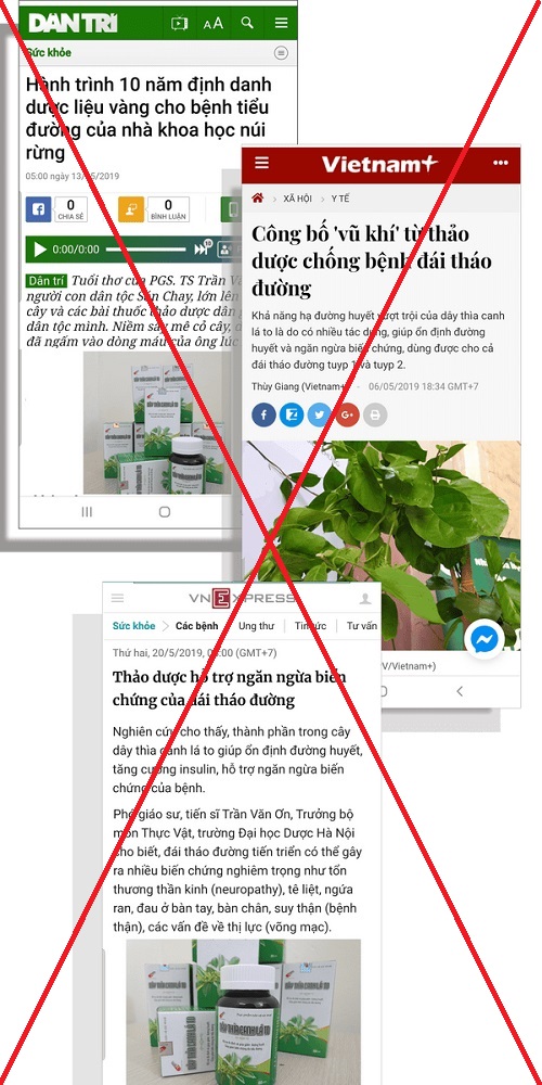 Ghép sản phẩm giả vào ấn phẩm báo chí