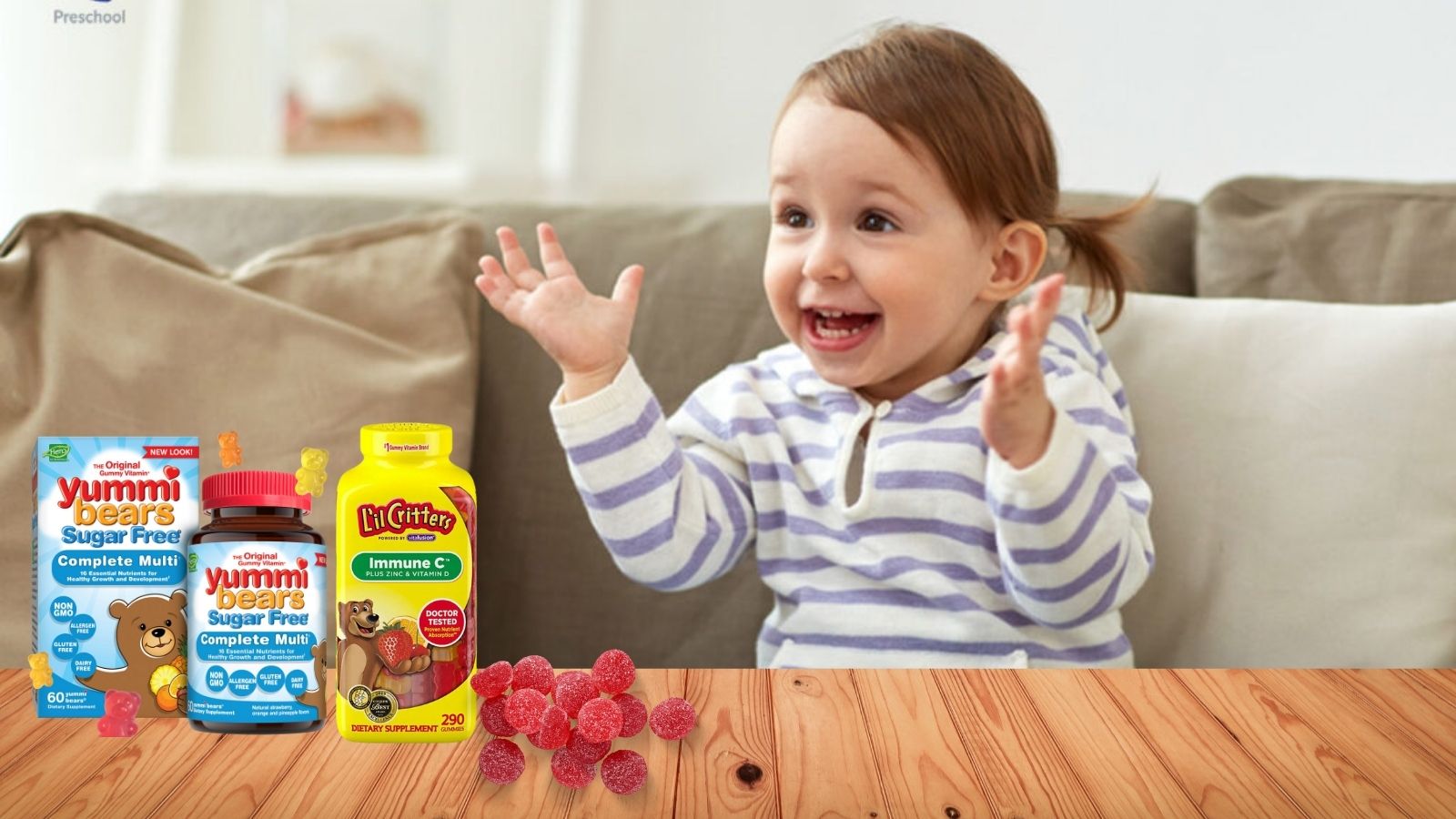 Nên chọn kẹo dẻo vitamin tổng hợp của Mỹ có hương vị trái cây phù hợp với trẻ nhỏ