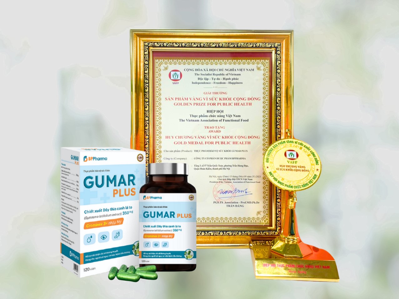 Huy chương Vàng vì sức khỏe cộng đồng dành cho sản phẩm Gumar Plus