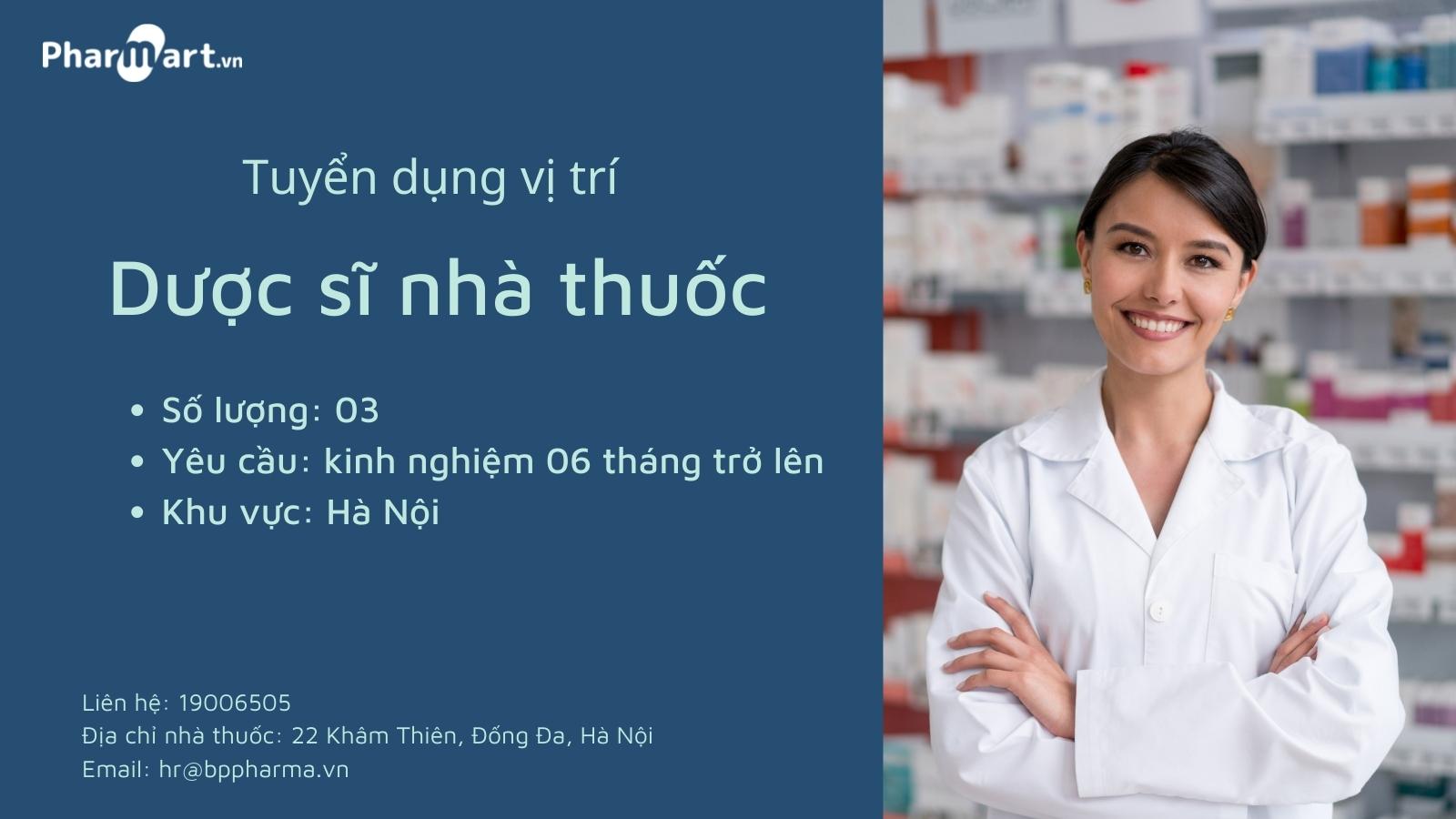 [HÀ NỘI] - Pharmart.vn tuyển dụng vị trí Dược sĩ nhà thuốc