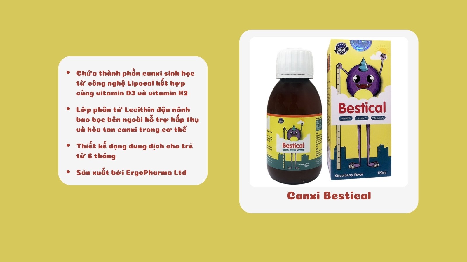 Bestical bổ sung canxi hữu cơ dễ hấp thu