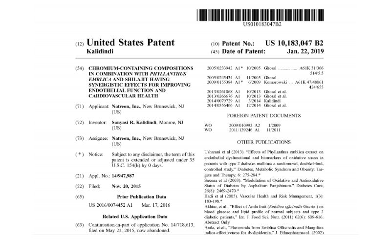 Mỹ cấp bằng sáng và công nhận kết quả nghiên cứu cho hợp chất Crominex 3+.