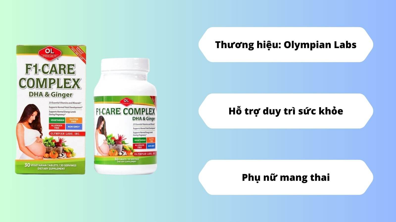 Viên uống F1 Care Complex có thành phần phù hợp cho mẹ bầu