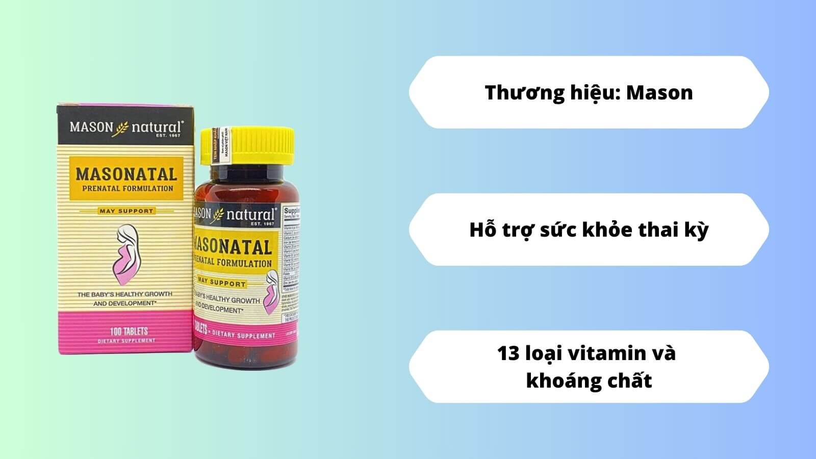 Viên uống bổ trợ có công thức chuẩn dành cho bà bầu - Masonatal Prenatal Formulation
