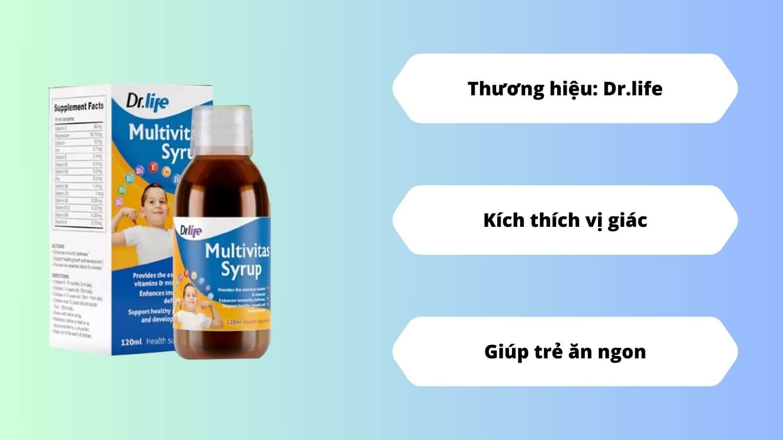 Siro ăn ngon Multivitas Syrup được nhiều bạn nhỏ yêu thích