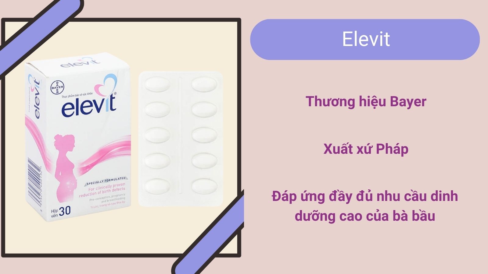 Sản phẩm Elevit bổ sung vi chất dinh dưỡng cho thai phụ