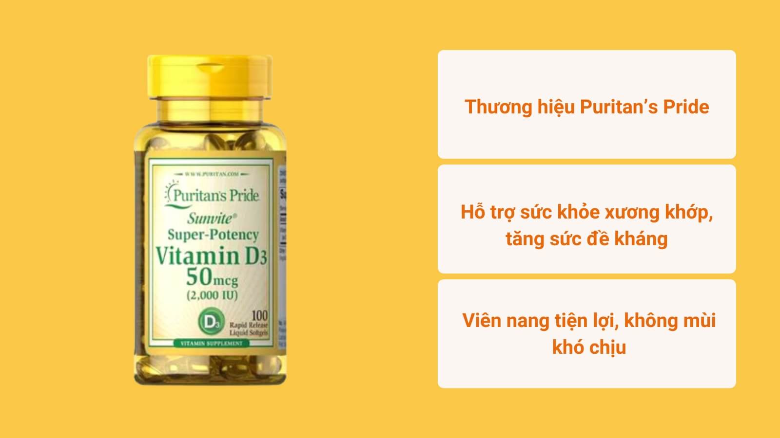 Puritan's pride vitamin D3 được bán phổ biến tại Việt Nam