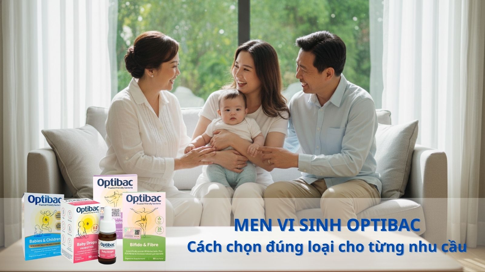 Men vi sinh Optibac - dòng sản phẩm phù hợp cho cả gia đình
