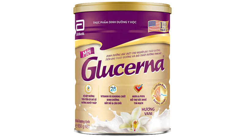 Sữa Glucerna 850h hộp màu tím giúp ổn định đường huyết