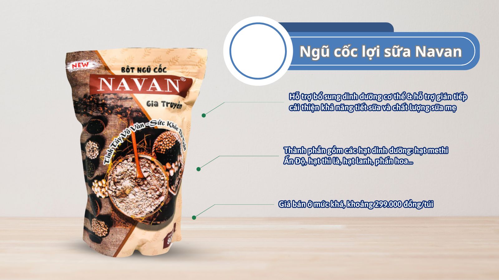 Ngũ cốc Navan hỗ trợ bổ sung dinh dưỡng cho mẹ sau sinh