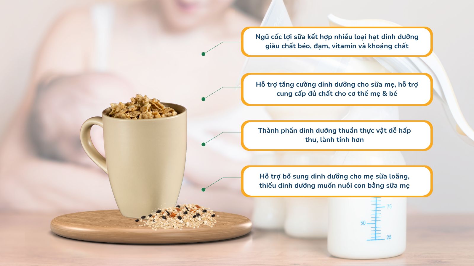 Ngũ cốc mang lại nhiều lợi ích cho sức khỏe của mẹ sau sinh