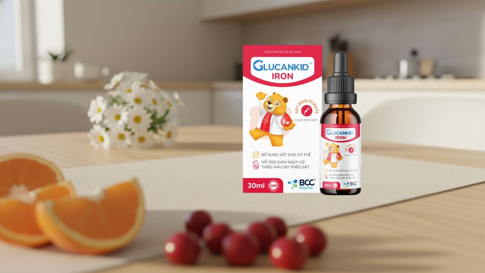 Glucankid Iron thiết kế đầu nhỏ giọt tiện lợi