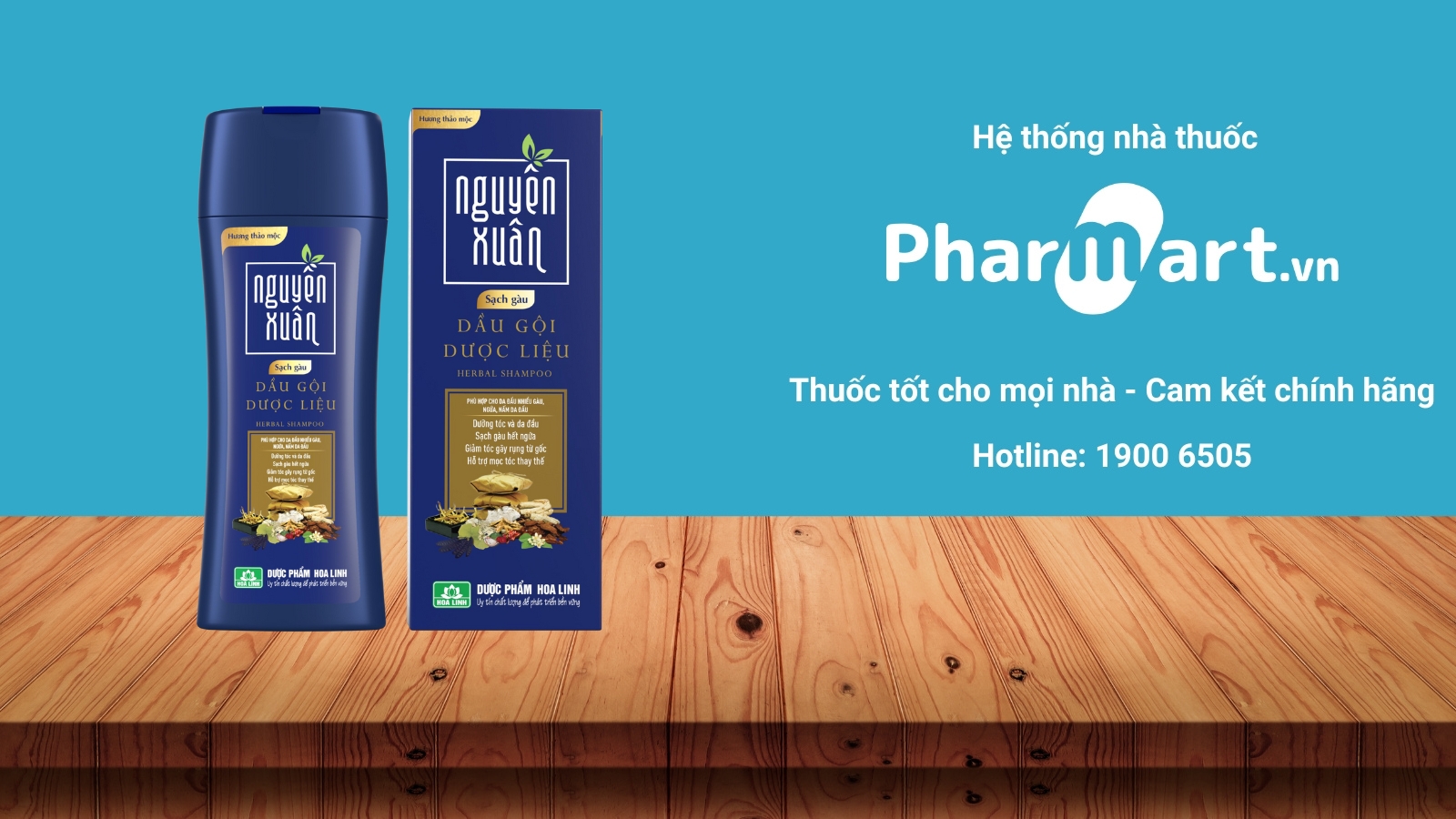 Dầu gội Nguyên Xuân xanh dương (sạch gàu)