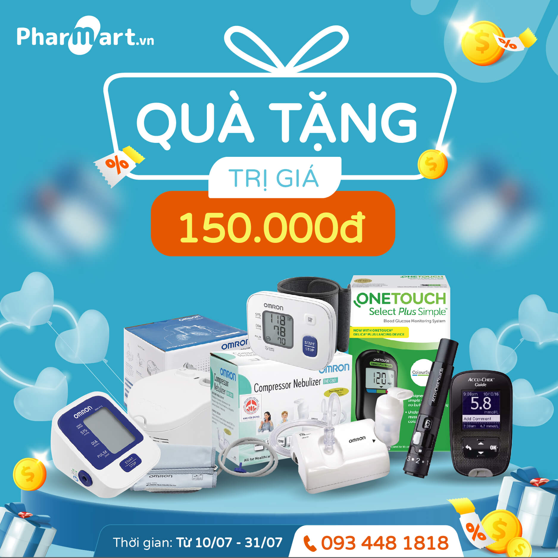 Nhận quà giá trị đến 150.000 đồng tại Pharmart