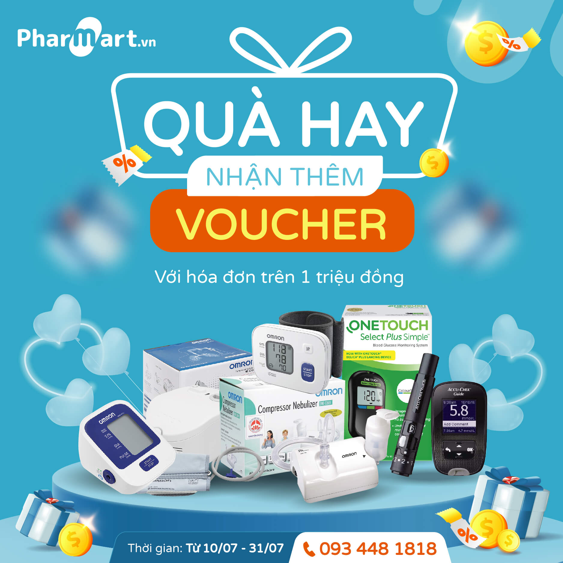 Hóa đơn trên 1 triệu đồng nhận thêm Voucher 50.000 đồng