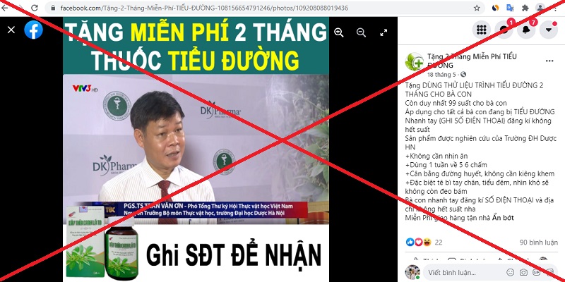 Cắt ghép hình ảnh mạo danh PGS.Trần Văn Ơn