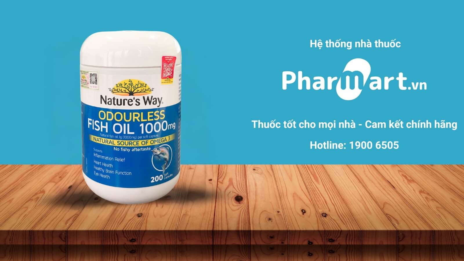 Nature’s Way Odourless Fish Oil 1000mg - Dầu cá Úc không mùi