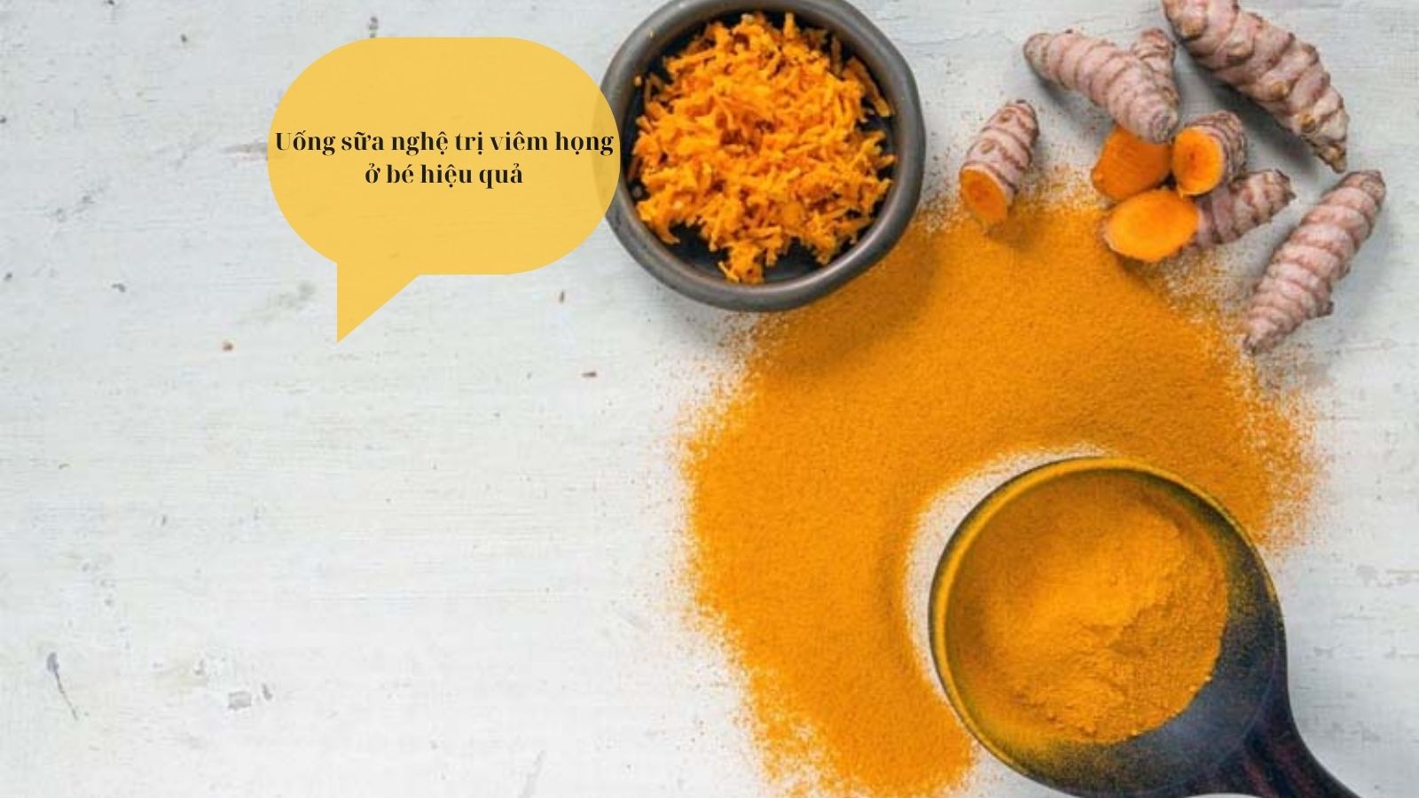 Uống sữa nghệ là cách trị viêm họng cho bé hiệu quả