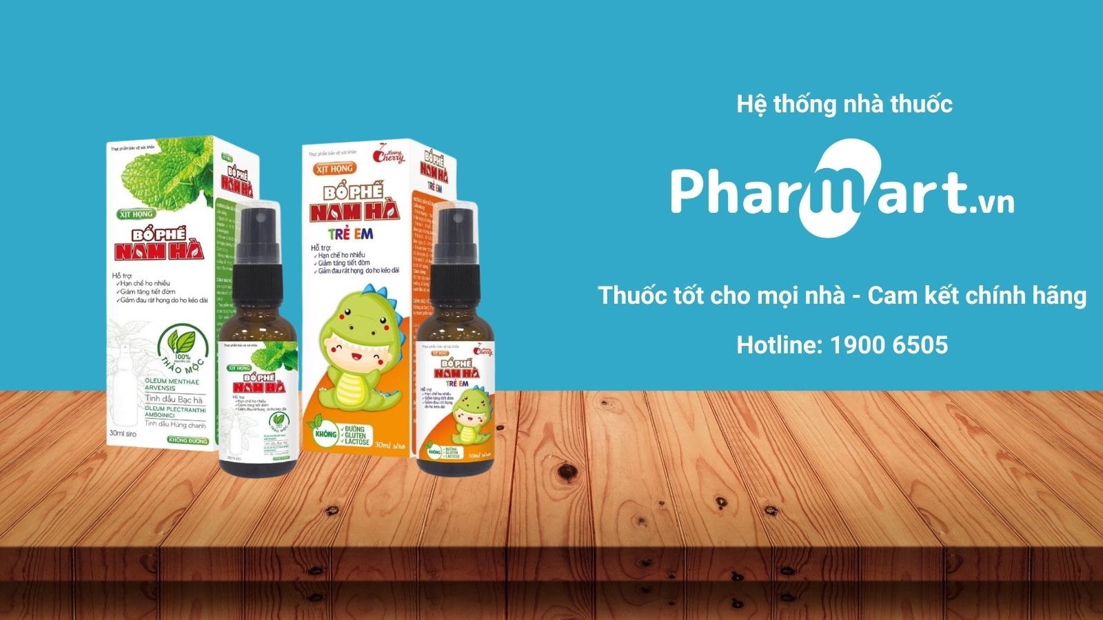 Xịt họng Bổ phế Nam Hà có 2 phiên bản cho người lớn và trẻ em