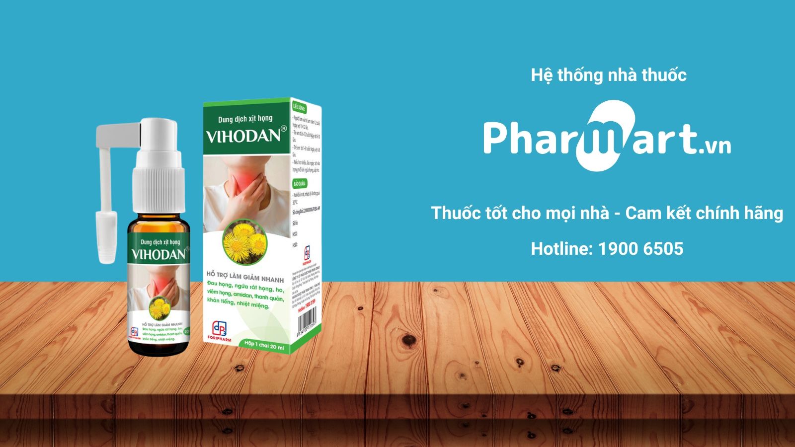 Xịt họng Vihodan được phát triển từ bài thuốc Đông y, sử dụng nhiều thảo dược quen thuộc