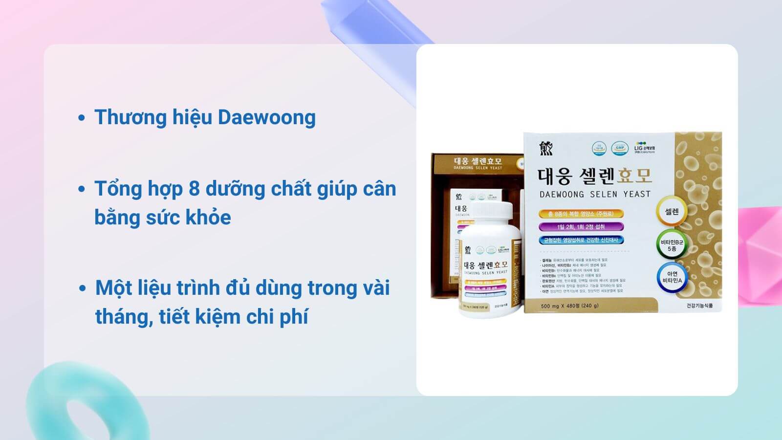 Sản phẩm vitamin tổng hợp tăng cân - Daewoong Selen Yeast