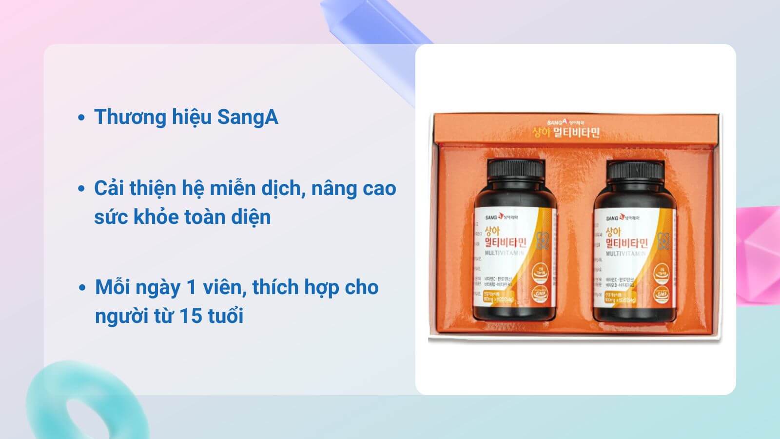 MultiVitamin Sang A phù hợp cho người trưởng thành
