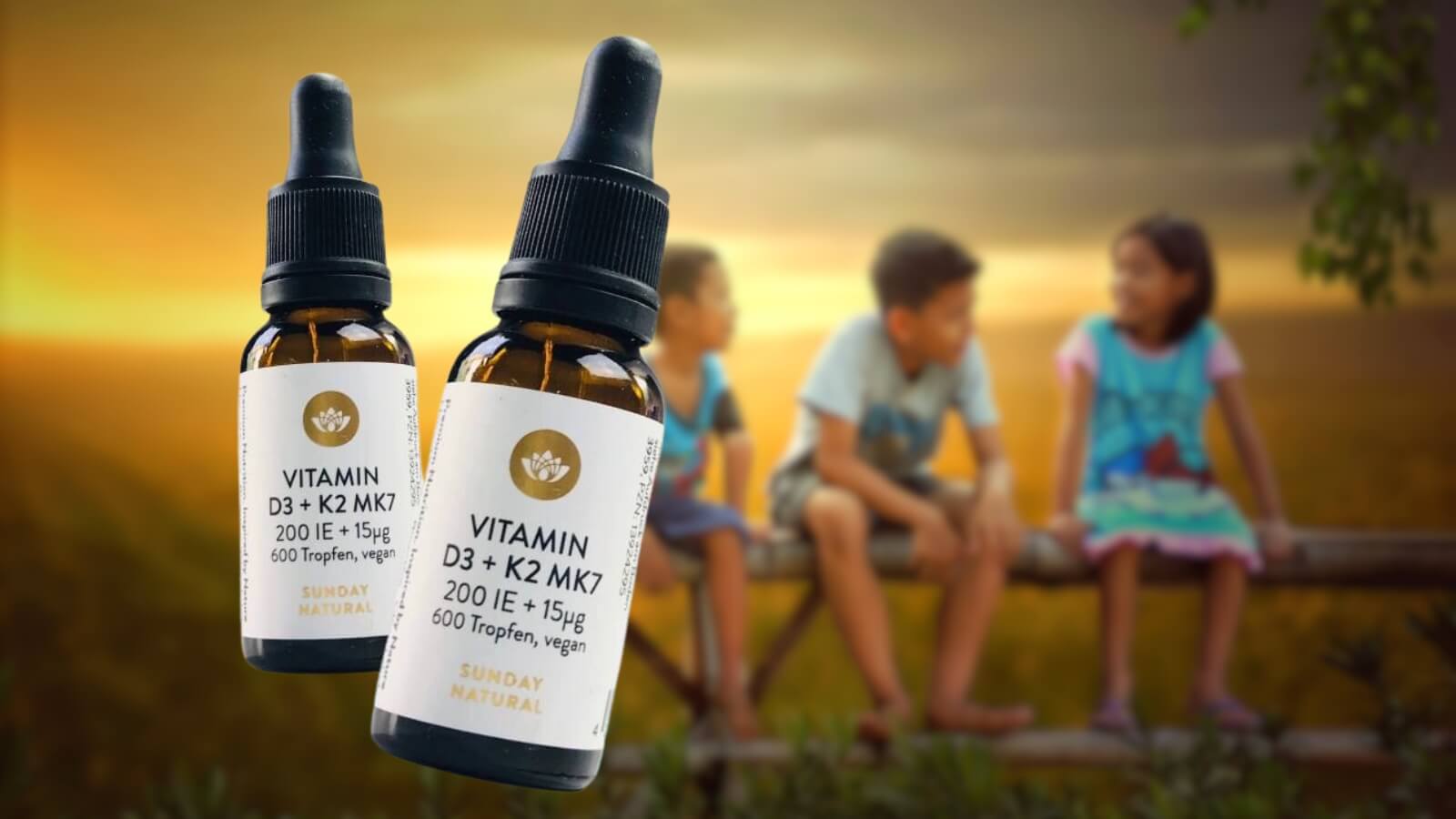 Siro Vitamin D3+K2 MK7 Sunday Natural đến từ Đức
