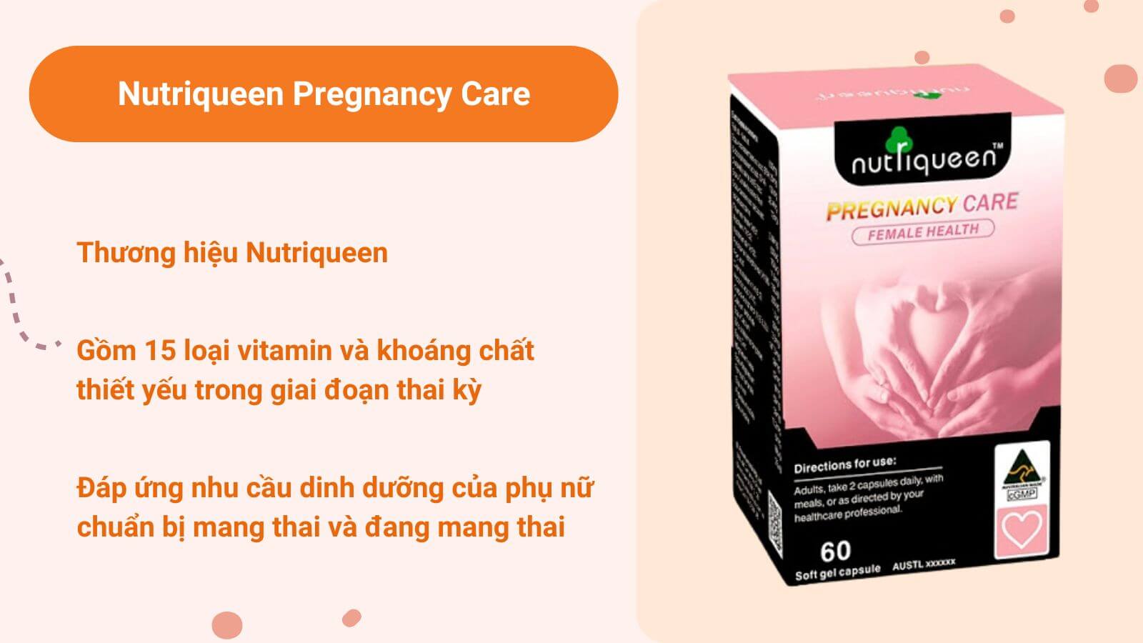 Thuốc vitamin Nutriqueen Pregnancy Care chuyên dùng cho bà bầu 