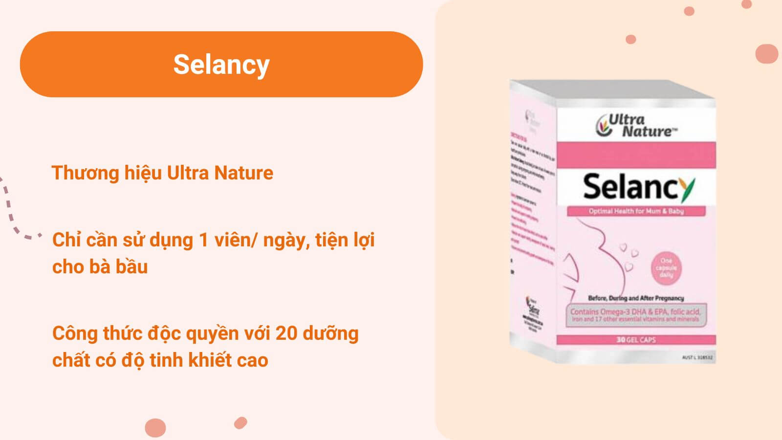 Viên uống Selancy được khuyến cáo cho các mẹ bầu