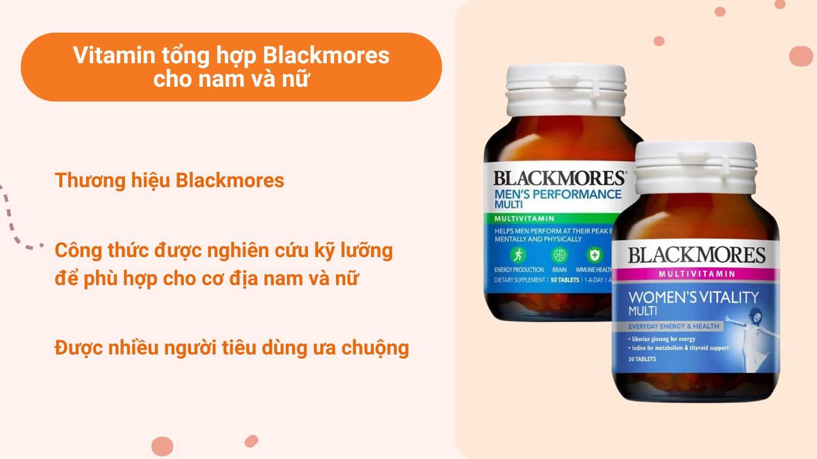 Viên uống bổ trợ vitamin cho nam và nữ của nhà Blackmores