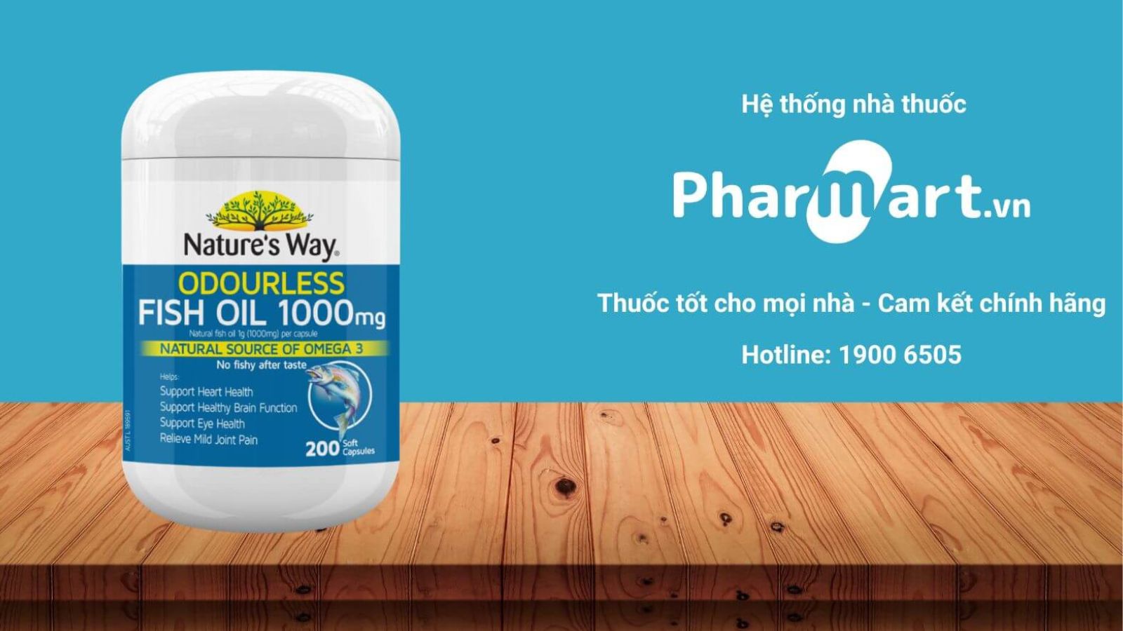 Viên dầu cá Nature's Way Odourless Fish Oil 1000mg