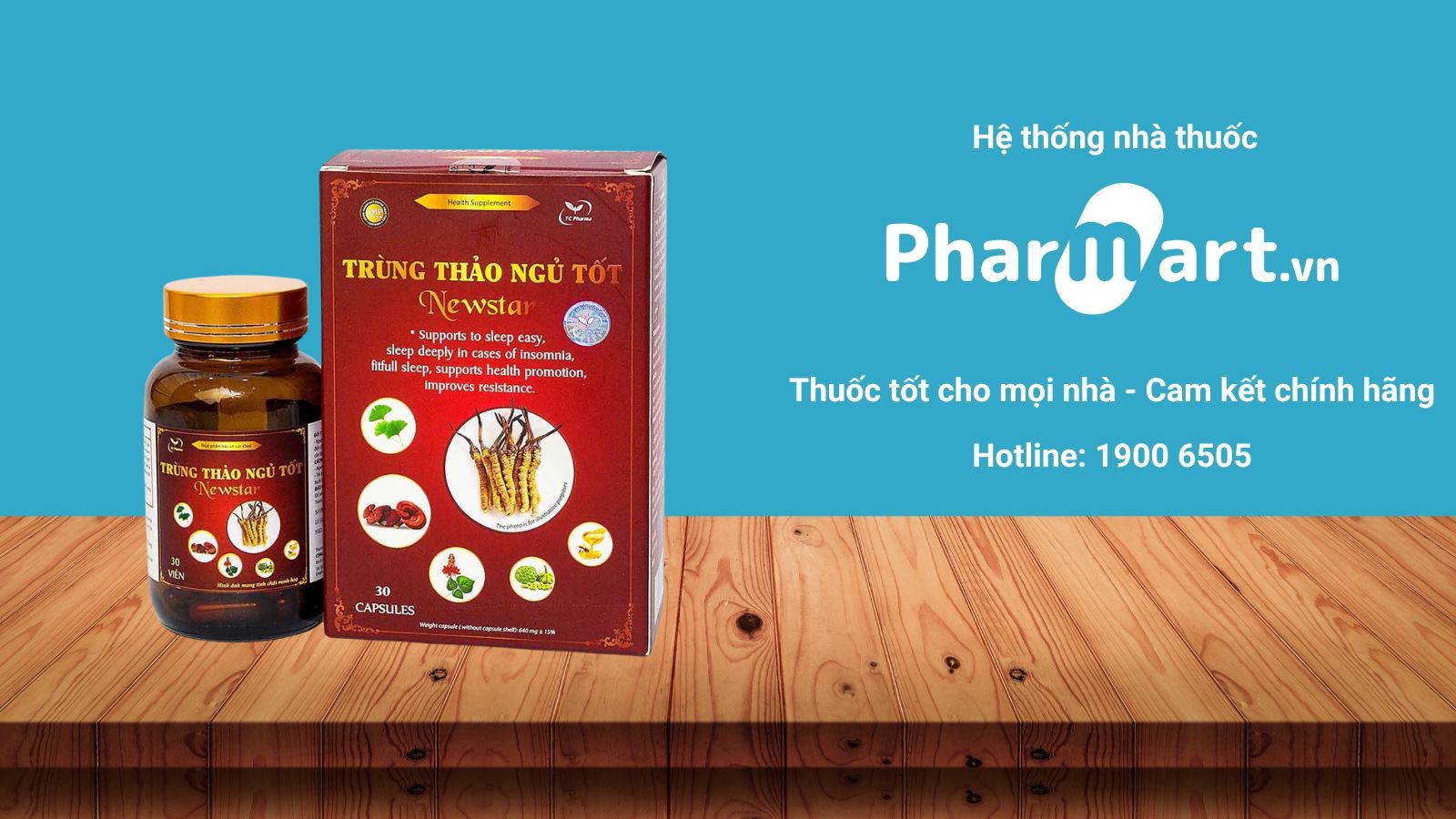 Sản phẩm viên uống Trùng Thảo Ngủ Tốt Newstar