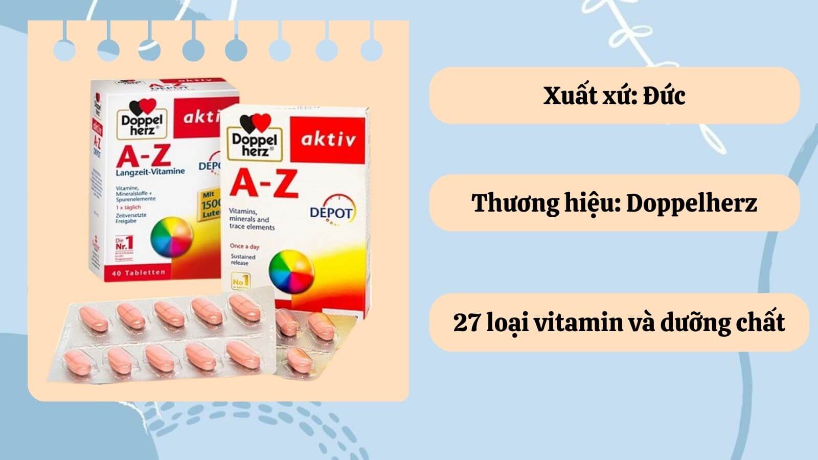 Doppelherz Aktiv A-Z Depot có nhiều công dụng tốt cho sức khỏe