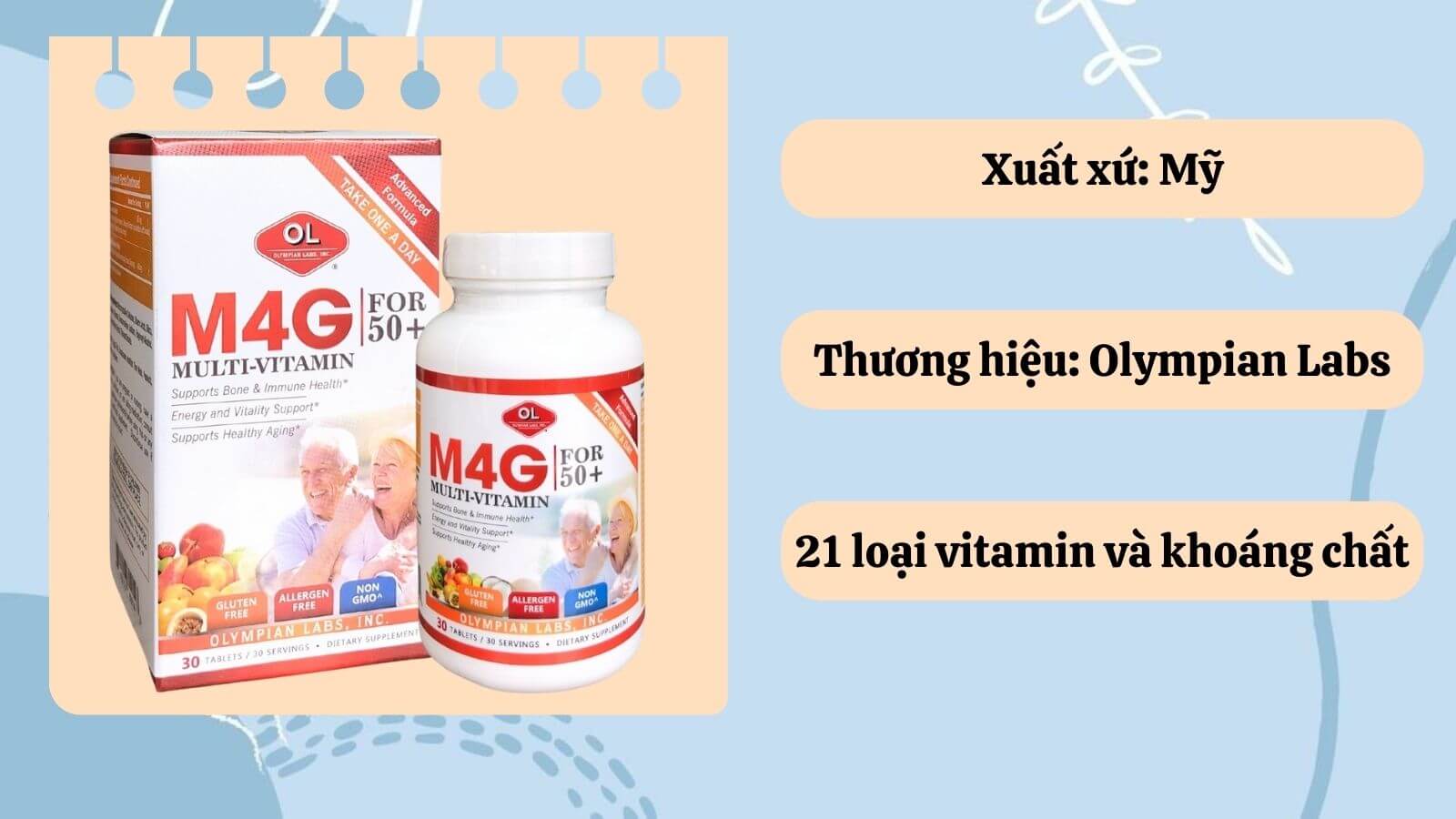 M4G Multi-Vitamin For 50+ là vitamin tổng hợp cho người trên 50 tuổi được nhiều chuyên gia khuyên dùng
