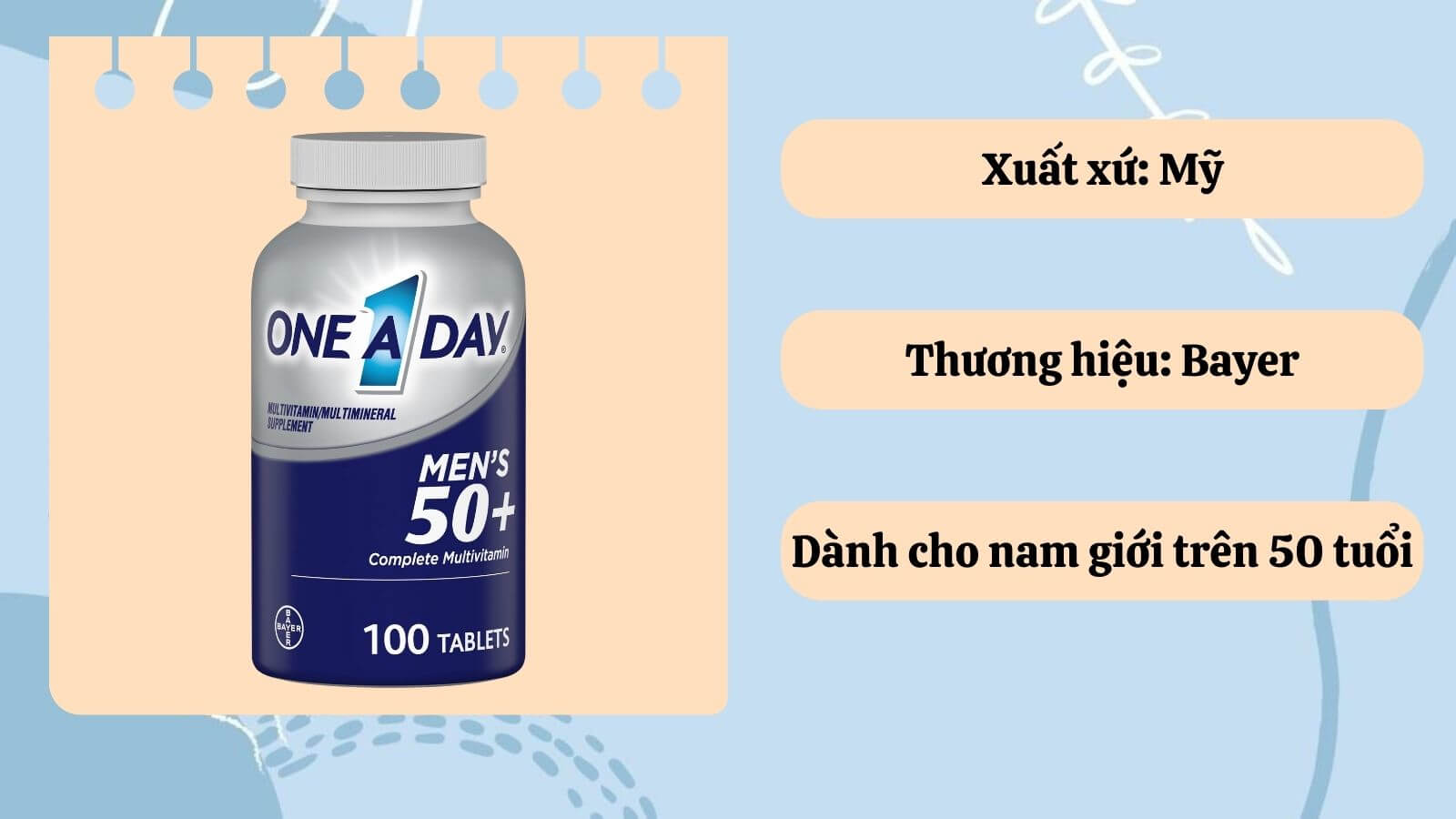 Những công dụng ưu việt của sản phẩm One A Day Men’s 50+