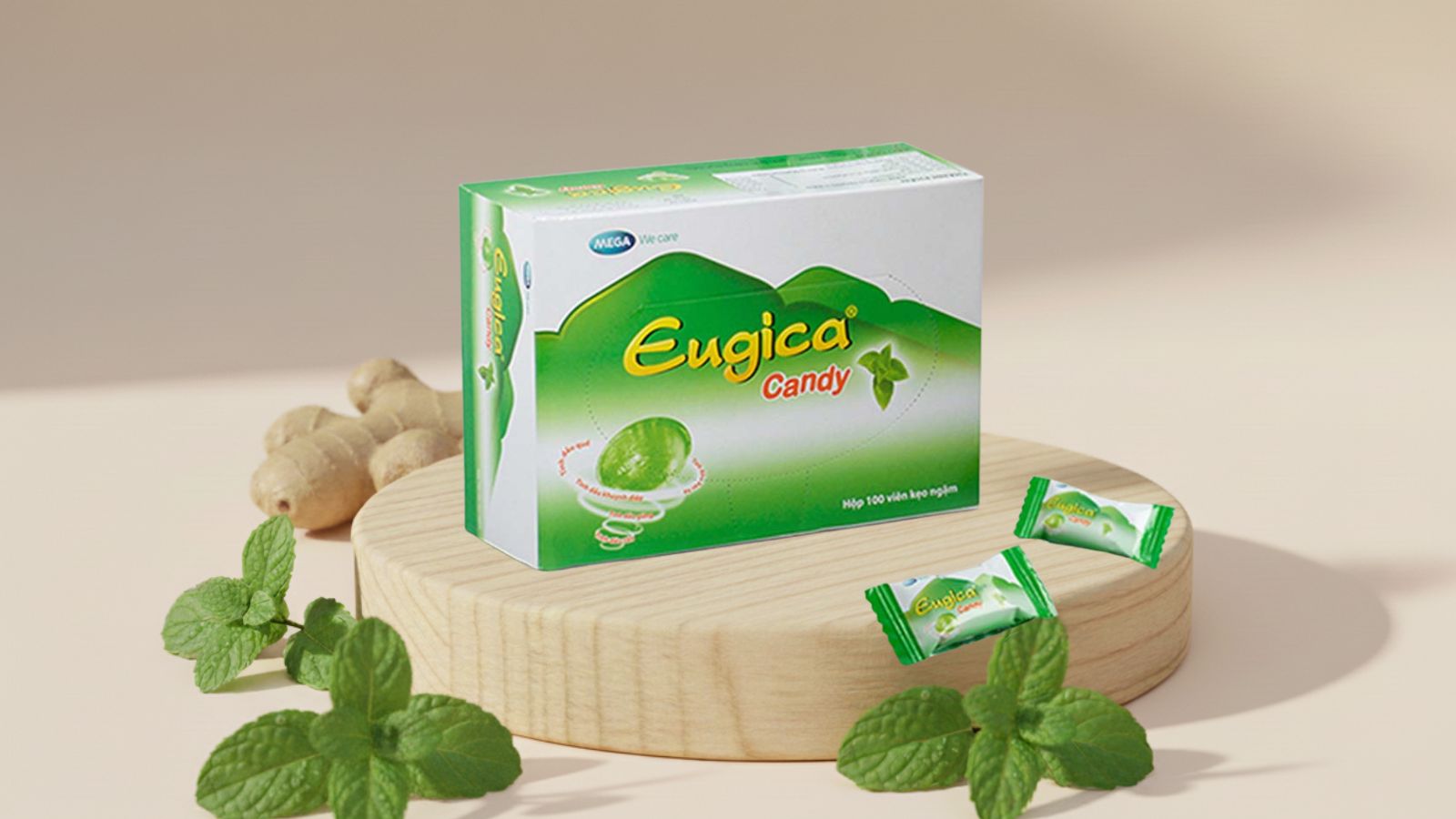 Kẹo ngậm ho Eugica với th&agrave;nh phần tự nhi&ecirc;n l&agrave;nh t&iacute;nh