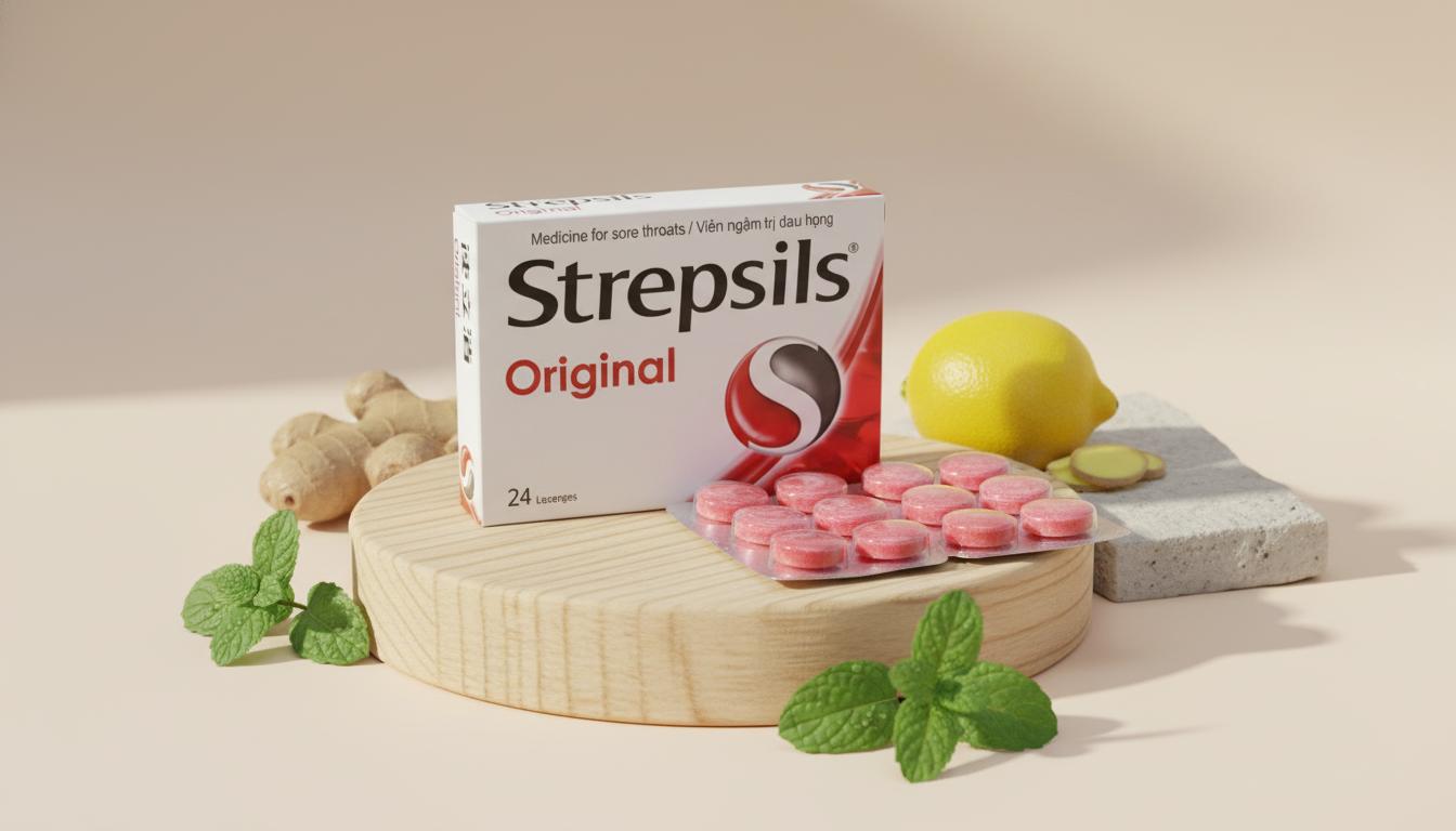 Kẹo ngậm ho Strepsils giảm đau r&aacute;t họng hiệu quả