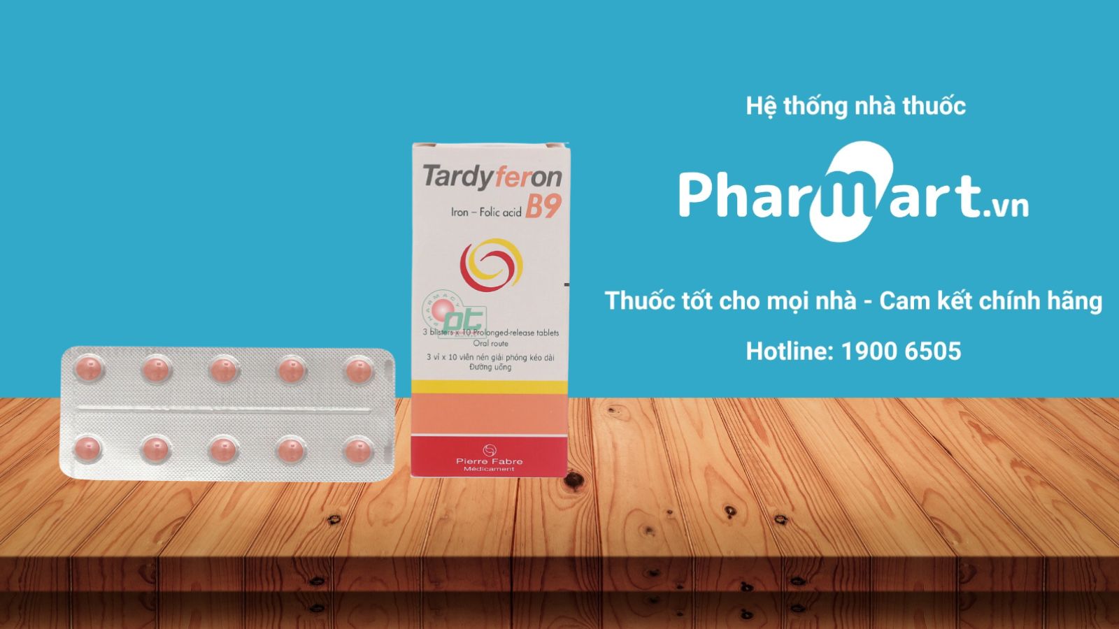 Thuốc sắt cho bà bầu Tardyferon B9