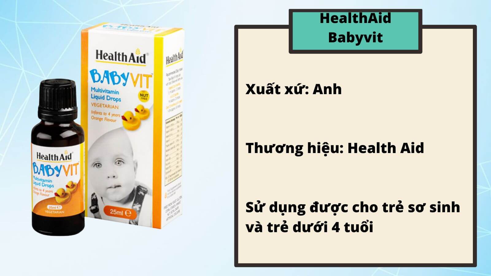 Siro ăn ngon HealthAid Babyvit có hàm lượng vitamin cao