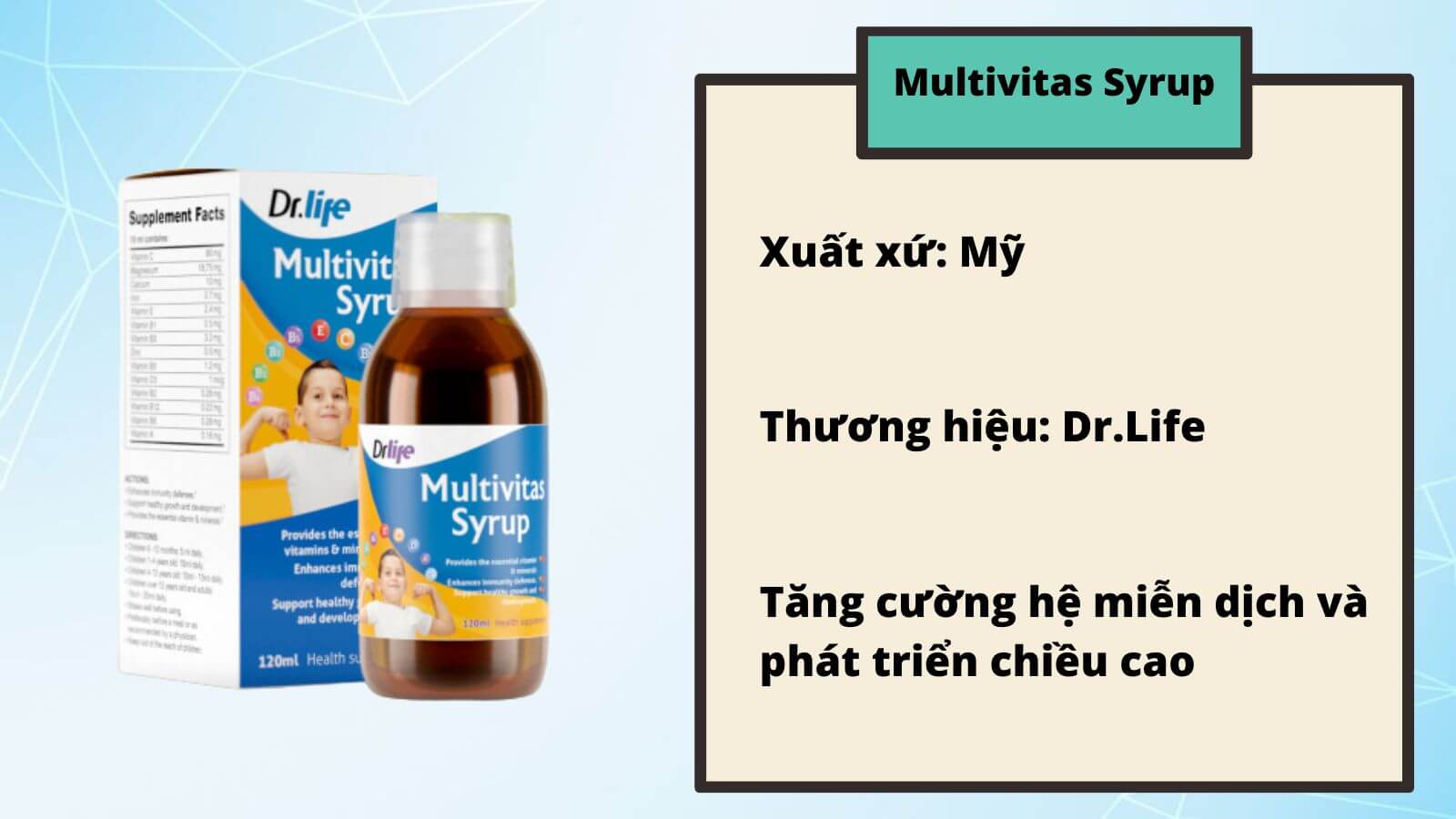 Dung dịch bổ trợ vitamin kích thích vị giác của trẻ