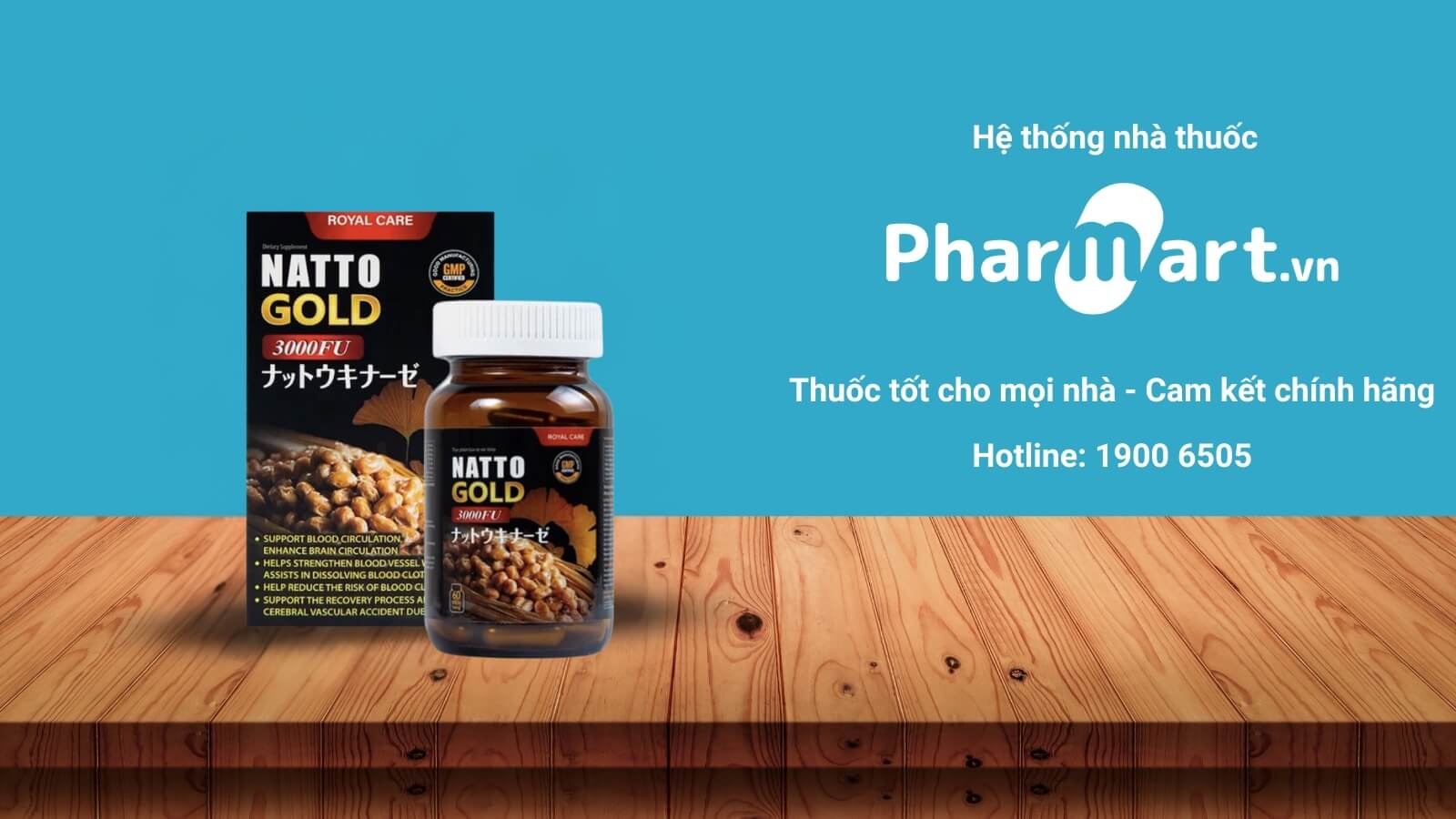 Natto Gold 3000FU RoyalCare - Viên uống ngừa nguy cơ đột quỵ