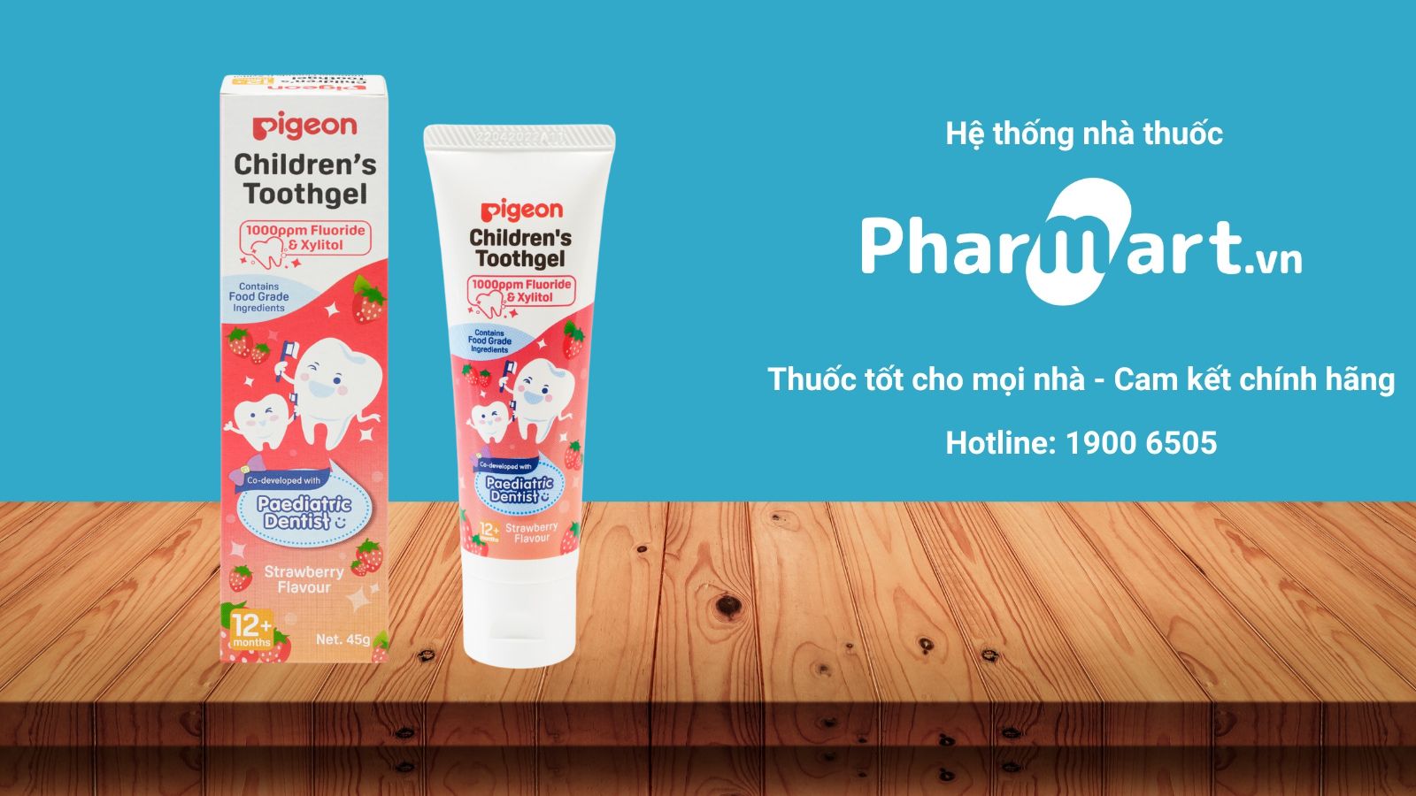 Kem đánh răng Pigeon với hương dâu thơm mát, dễ dùng với trẻ nhỏ